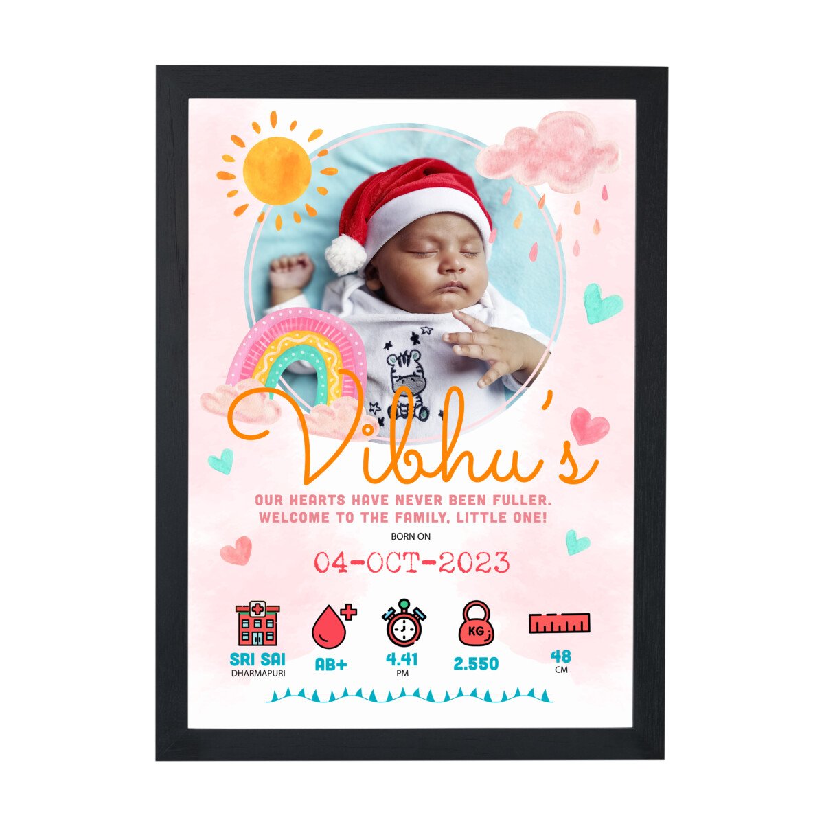 buy custom baby bio frame online birthday gift memory