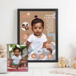 newborn baby birth memory photo frame with parents pics