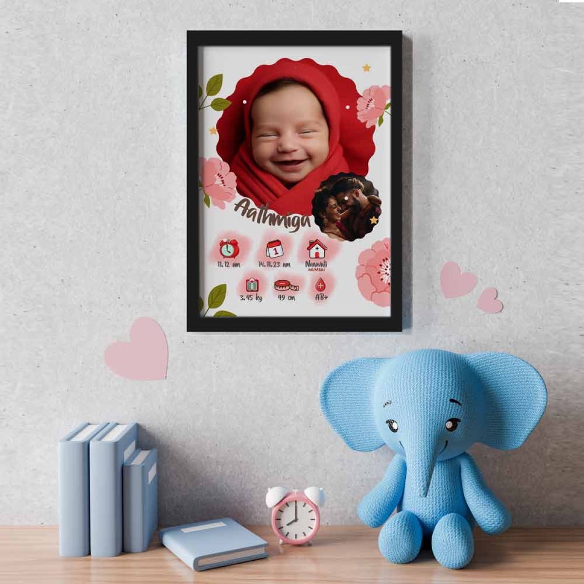 newborn memory statistics photo frame