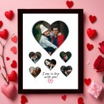 Record Couple Sweet Memories in a Heart Collage Photo Frame