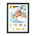 colorful baby birthday memory frame online