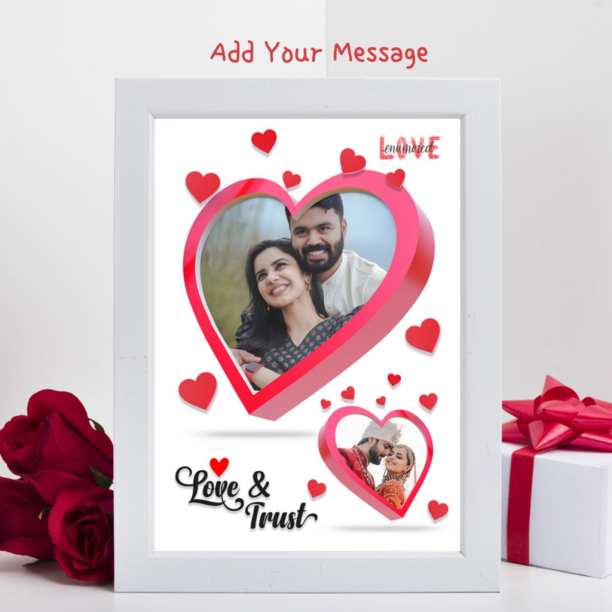 3d Hearted Photo Collage Frame