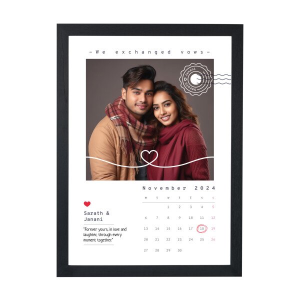 custom couple calendar photo frame