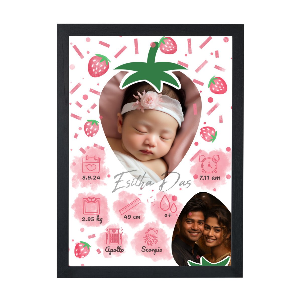 cute baby biography photo frame online