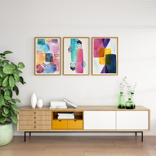 3 in 1 Modern Art Painting | Wall Hanging Decor | Table Top Decor | Paintings for Living, Bedroom, Walls