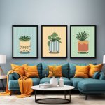 Hanging wall art frame - planted pots digital painting