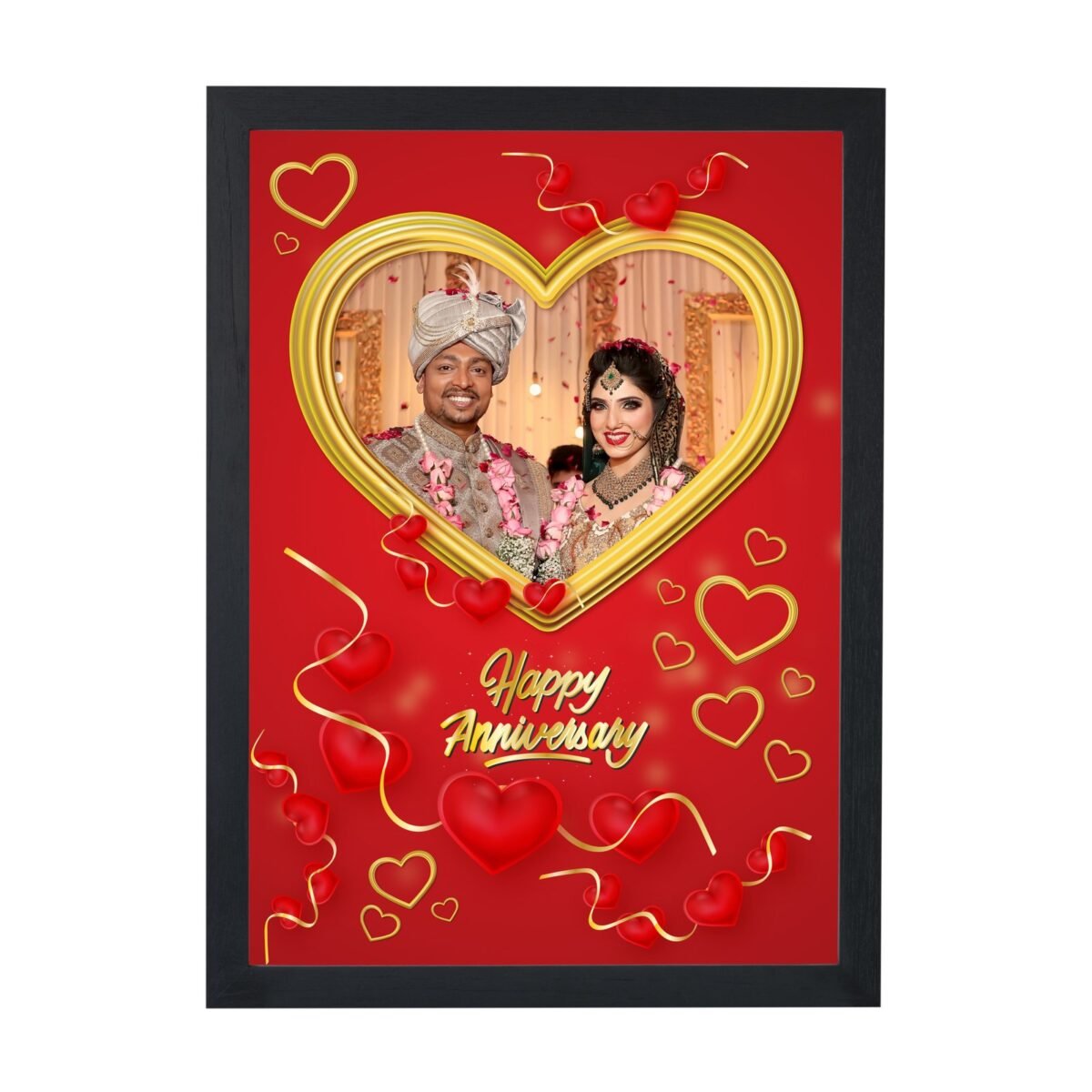 Buy Golden hearts happy Anniversary Photo Frame Gift online