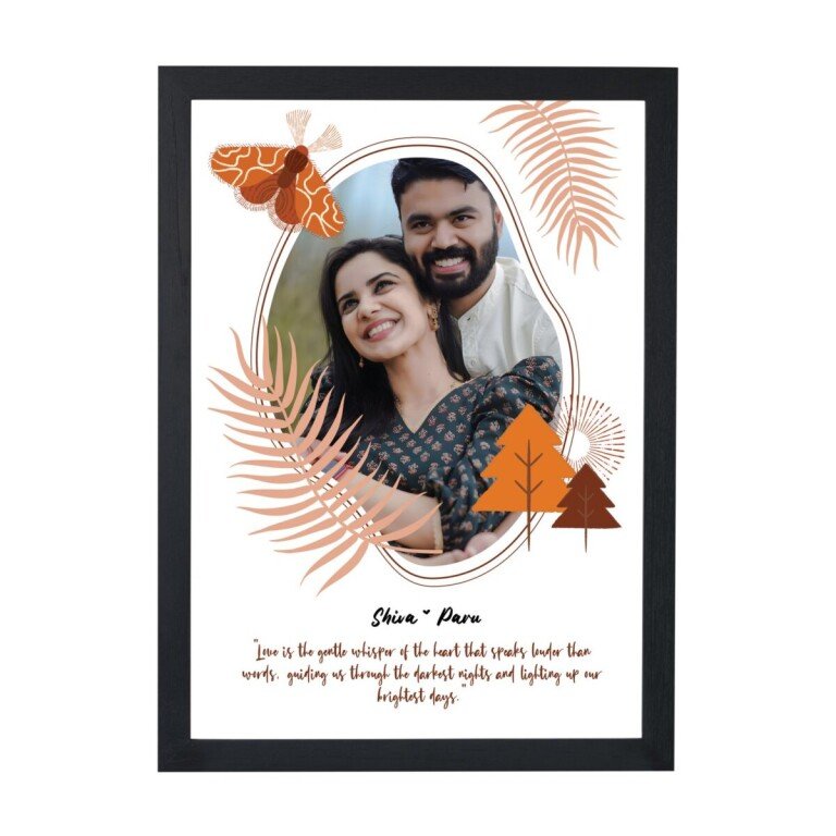 Buy On Trend Custom Couple Photo Frame with Quote or Custom Message online