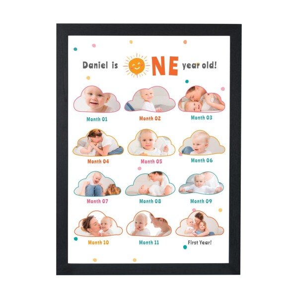 Buy Personalized 1 Year Baby Growth Month by Month Photo Frame online